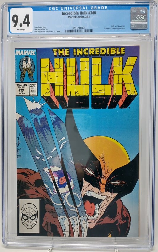 INCREDIBLE HULK #340 - MARVEL 1988 - CGC 9.4 - TODD MCFARLANE COVER