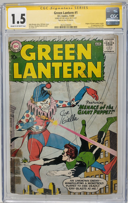 GREEN LANTERN #1 - DC 1960 - CGC 1.5 - 1ST GUARDIANS OF THE UNIVERSE, SIGNED