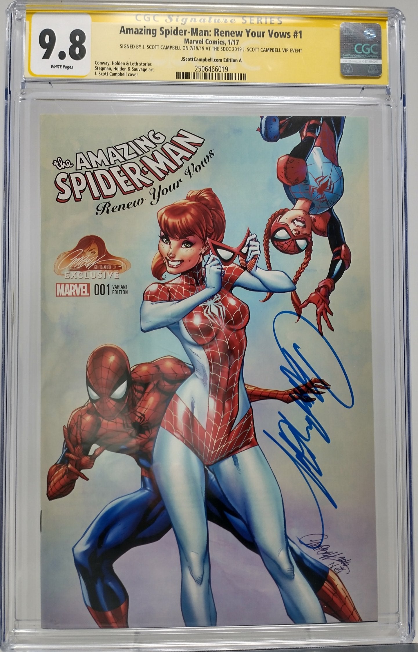 AMAZING SPIDER-MAN: RENEW YOU VOWS #1 - MARVEL 2017 - CGC 9.8 - SIGNED J SCOTT CAMBELL