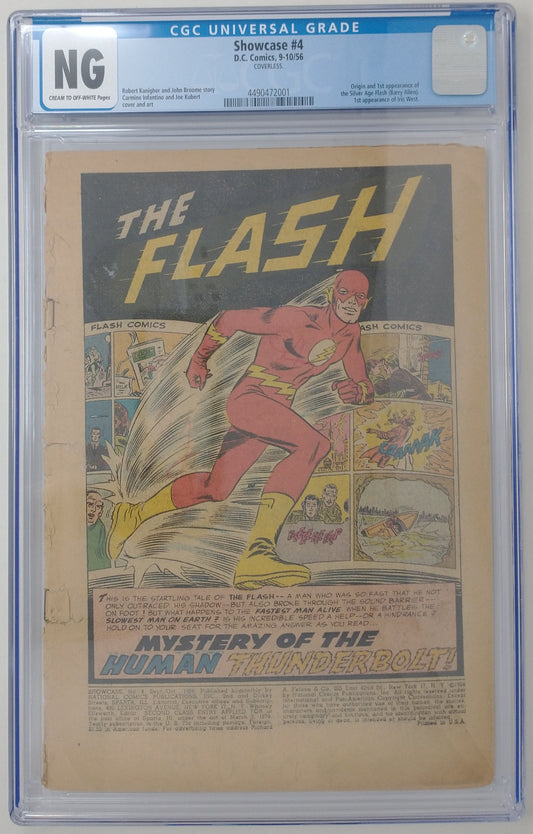 SHOWCASE #4 - DC 1956 - CGC NG - 1ST BARRY ALLEN - MISSING COVER