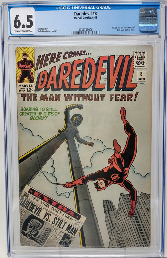 DAREDEVIL #8 - MARVEL 1965 - CGC 6.5 - 1ST STILT-MAN APPEARANCE