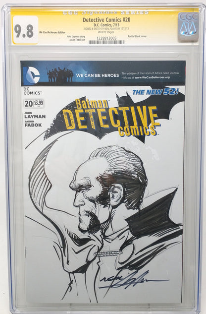 DETECTIVE COMICS #20 - DC 2013 - CGC 9.8 - SIGNED SKETCH BY NEAL ADAMS