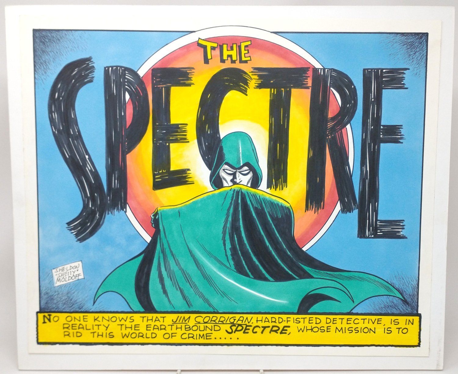 FULL COLOR SPECTRE ORIGINAL ART BY SHELSON MOLDOFF