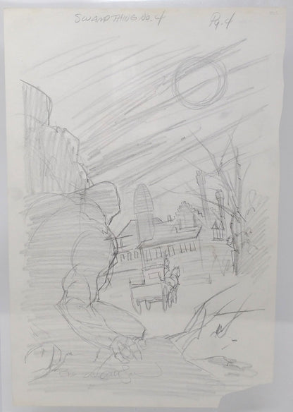 SWAMP THING #4 PRELIMINARY SKETCH BY BERNIE WRIGHTSON ORIGINAL ART