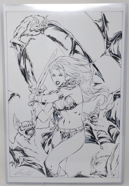 RED SONJA ORIGINAL ART SKETCH BY ELIAS CHATZOUDIS