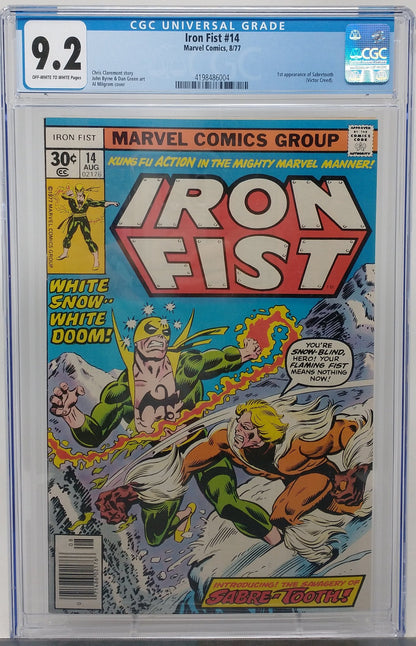 IRON FIST #14 - MARVEL 1977 - CGC 9.2 - FIRST APPEARANCE OF SABERTOOTH