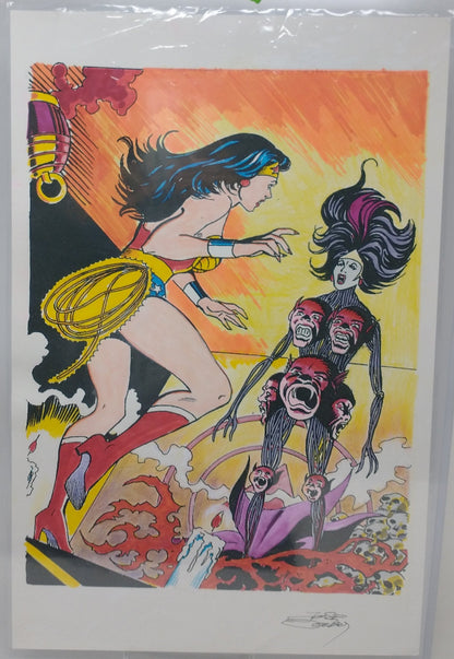 FULL COLOR ORIGINAL WONDER WOMAN SKETCH BY JOSE DELBO