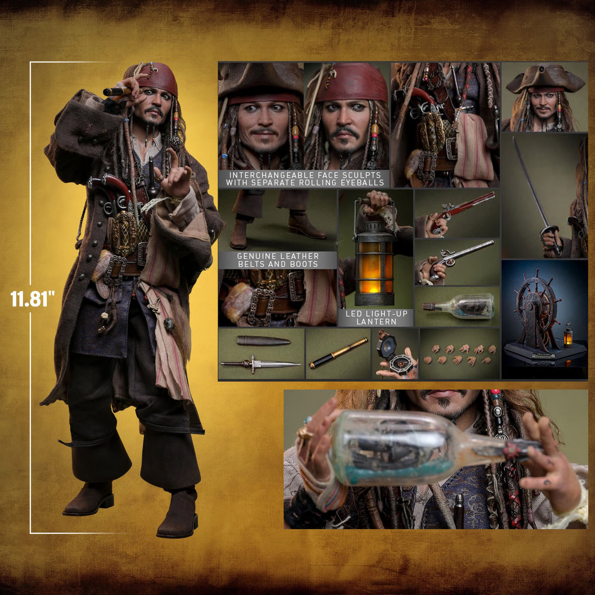 HOT TOYS JACK SPARROW DELUXE PIRATES OF THE CARIBBEAN POTC5 DX38 AF