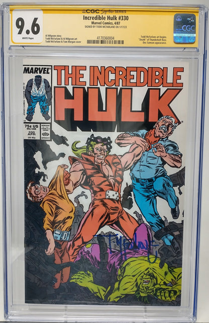 INCREDIBLE HULK #330 - MARVEL 1987 - CGC 9.6 - TODD MCFARLANE SIGNED
