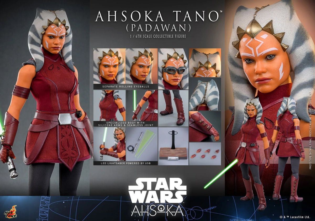 HOT TOYS STAR WARS AHSOKA TANO PADAWAN TMS 123 AF