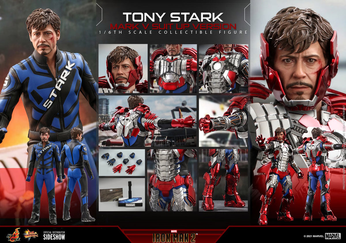 HOT TOYS MARVEL TONY STARK MARK V SUIT UP MMS 600 AF