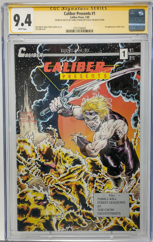 CALIBER PRESENTS #1 - CALIBER PRESS 1989 - CGC 9.4 - 1ST CROW APPEARANCE