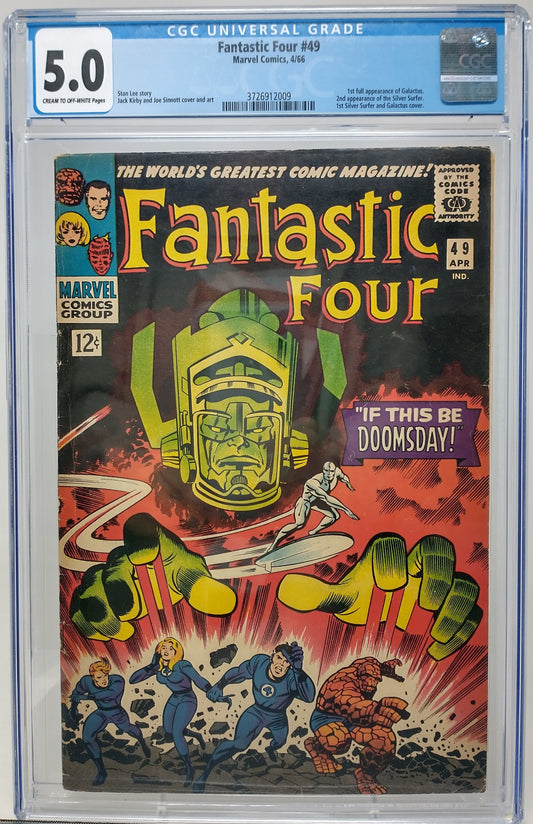 FANTASTIC FOUR #49 - MARVEL 1966 - CGC 5.0 - INTRO GALACTUS & 2ND SILVER SURFER