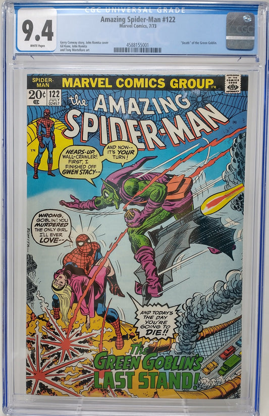AMAZING SPIDER-MAN #122 - MARVEL 1973 - CGC 9.4 - DEATH OF GREEN GOBLIN