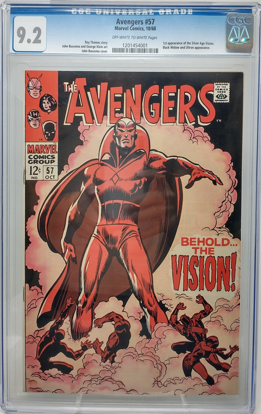 AVENGERS #57 - MARVEL 1968 - CGC 9.2 - 1ST VISION APPEARANCE
