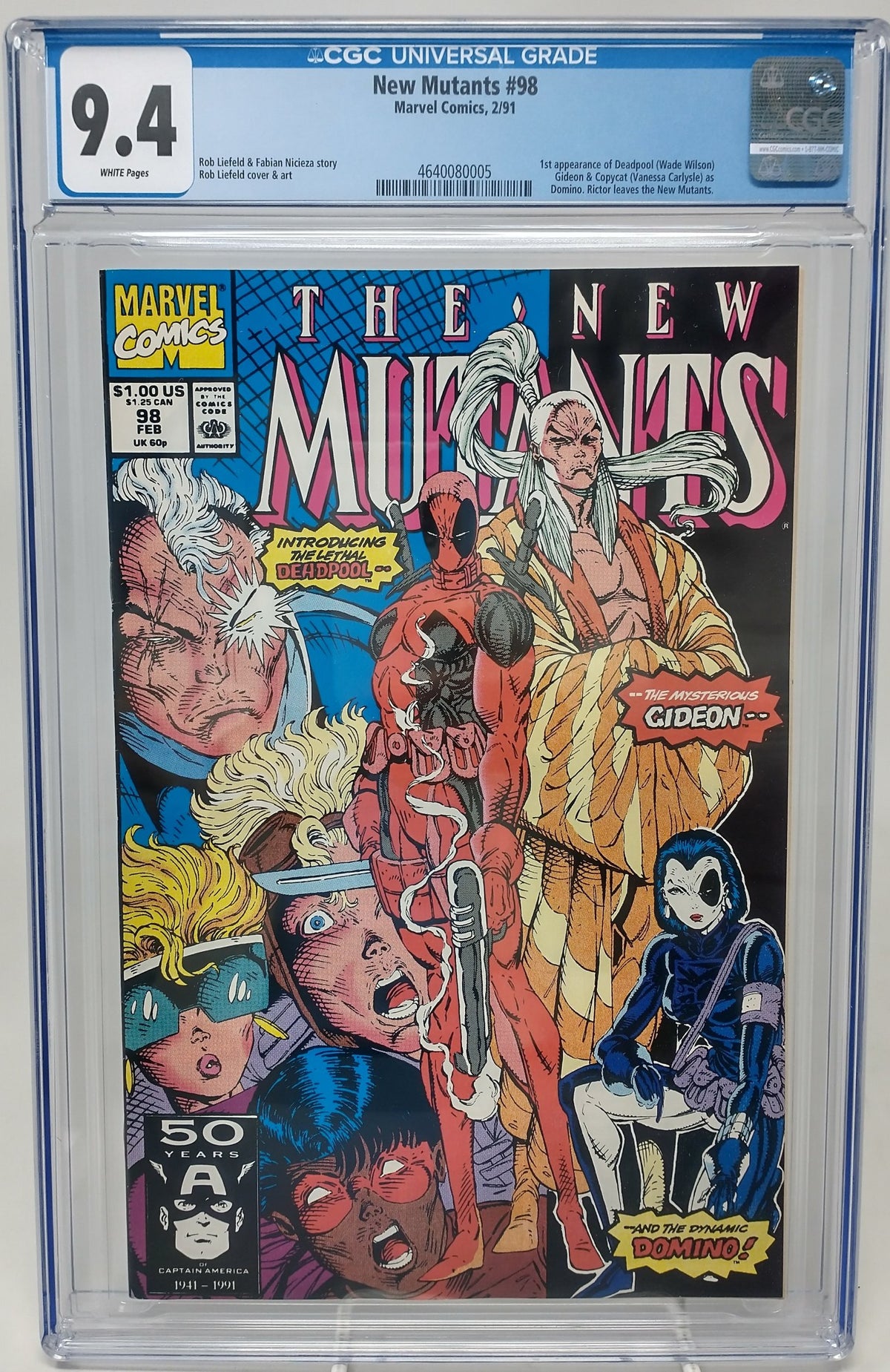 NEW MUTANTS #98 - MARVEL 1991 - CGC 9.4 - 1ST DEADPOOL APPEARANCE