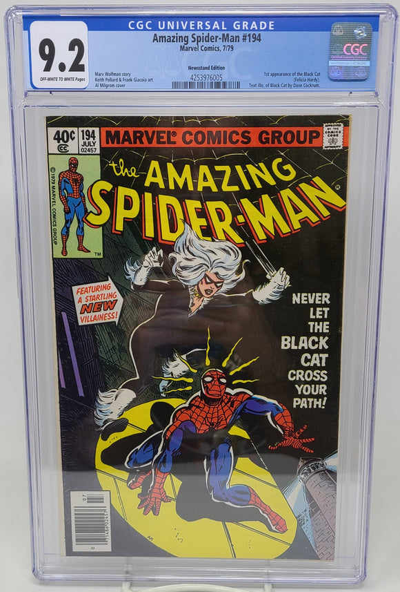 AMAZING SPIDER-MAN #194 MARVEL 1979 CGC 9.2