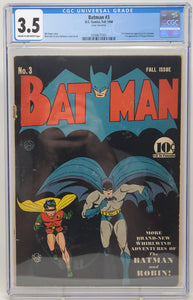 BATMAN #3 ~ DC 1940 ~ CGC 3.5