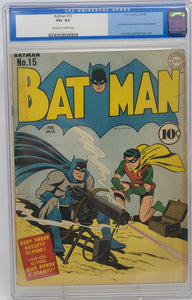 BATMAN #15 ~ DC 1943 ~ CGC 4.5