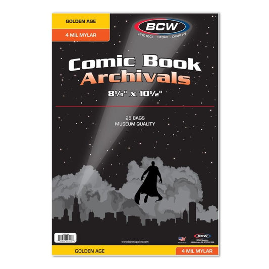 BCW 4 MIL MYLAR ARCHIVALS GOLD COMIC - 25 CT