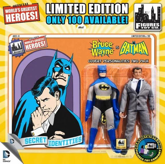 2-PACK DC RETRO BATMAN / BRUCE WAYNE 8IN AF
