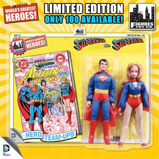 2-PACK DC RETRO SUPERMAN / SUPERGIRL 8IN AF