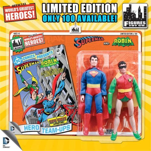 2-PACK DC RETRO SUPERMAN / ROBIN 8IN AF