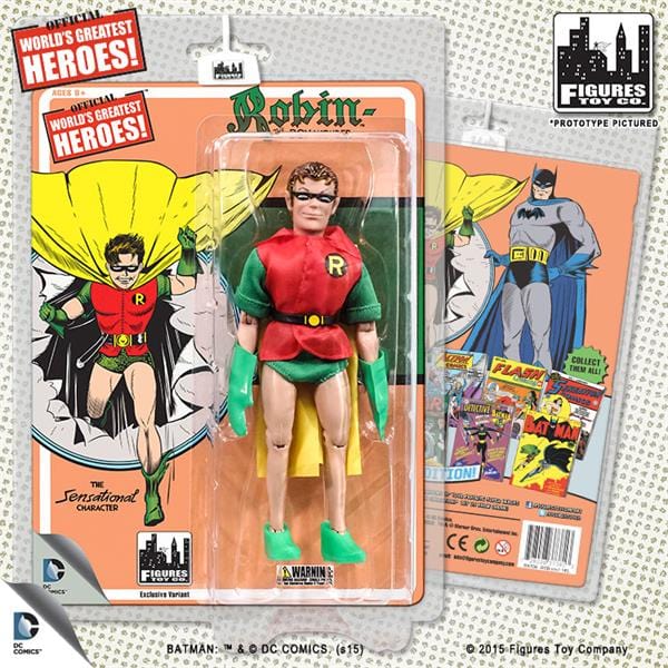 DC RETRO ROBIN GOLDEN AGE YELLOW CAPE 8IN AF