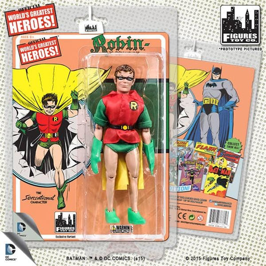 DC RETRO ROBIN GOLDEN AGE YELLOW CAPE 8IN AF