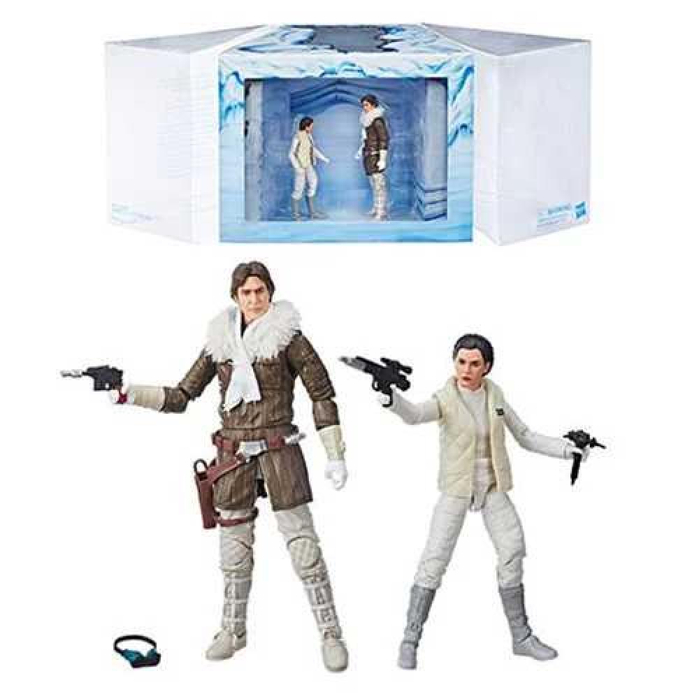 SW BLACK 6 INCH HAN SOLO AND PRINCESS LEIA CON EXCL 2018 2 PACK AF