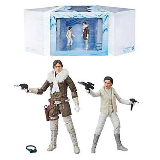 SW BLACK 6 INCH HAN SOLO AND PRINCESS LEIA CON EXCL 2018 2 PACK AF