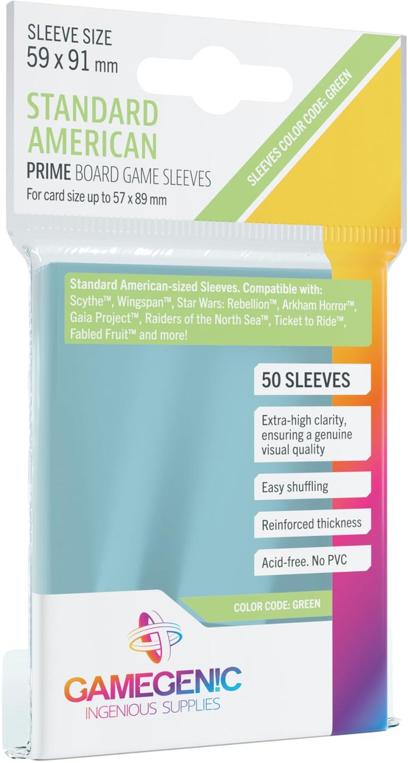 Prime Board Game Sleeves: Green - Standard American Sized