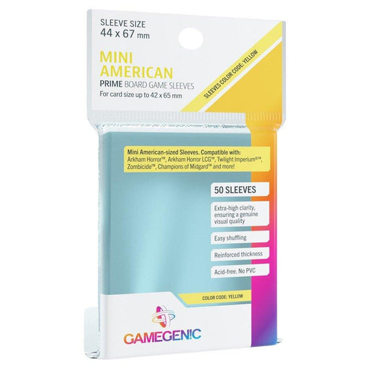 Prime Board Game Sleeves: Yellow - Mini American Sized