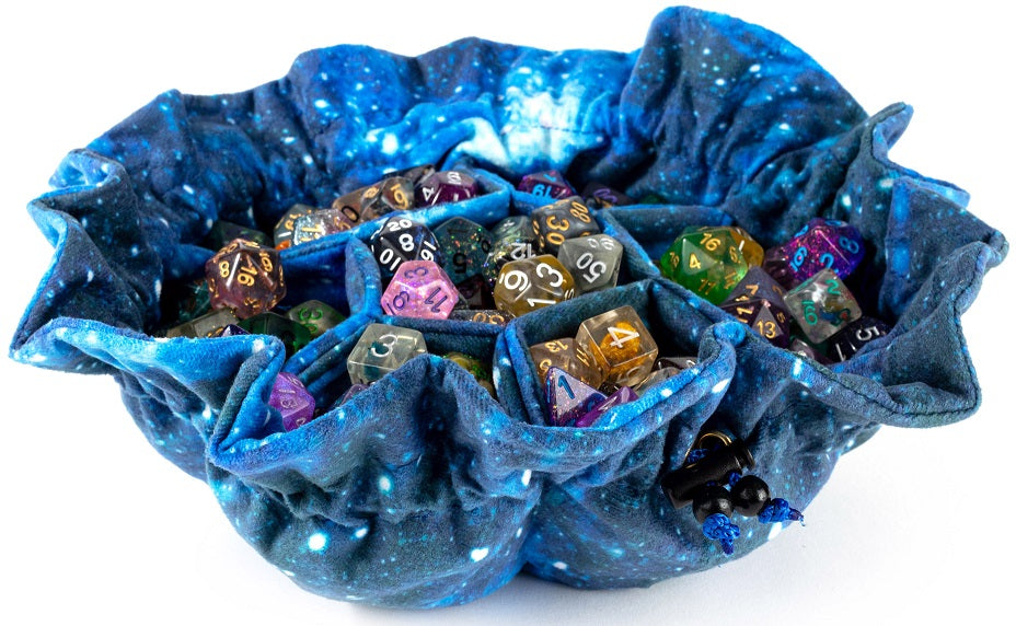 Velvet Compartment Dice Bag with Pockets: Galaxy