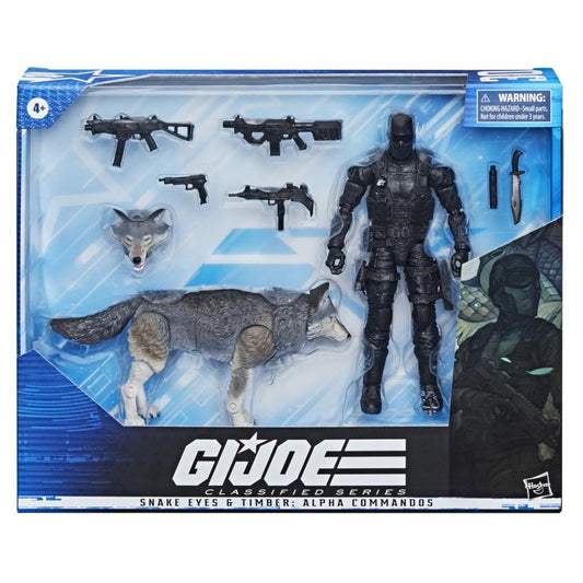 GI JOE CLASSIFIED LARGE SNAKE EYES & TIMBER ALPHA COMMANDOS 6IN AF