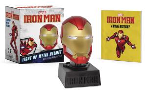 BOOK KIT MARVEL IRON MAN LIGHT UP METAL HELMET WITH GLOWING EYES