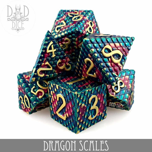 DNDDICE: Dragon Scales Metal 7 Dice Set