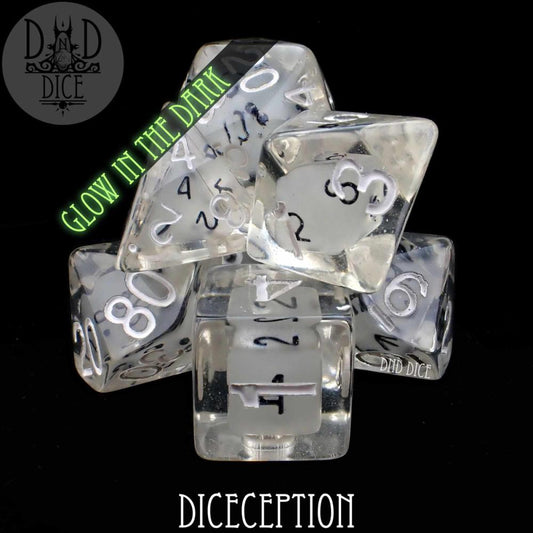 DNDDICE: Diceception Glow 7 Dice Set