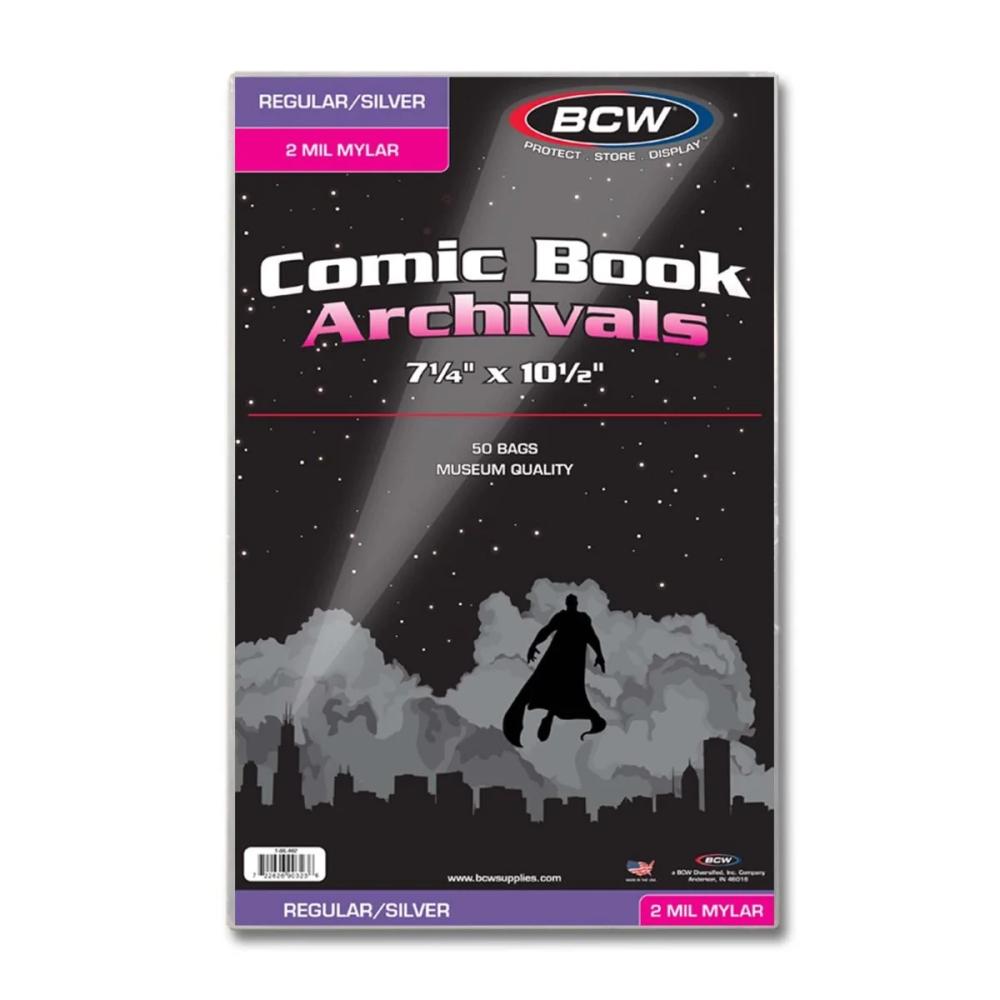 BCW 2 MIL MYLAR ARCHIVALS SILVER COMIC - 50 CT