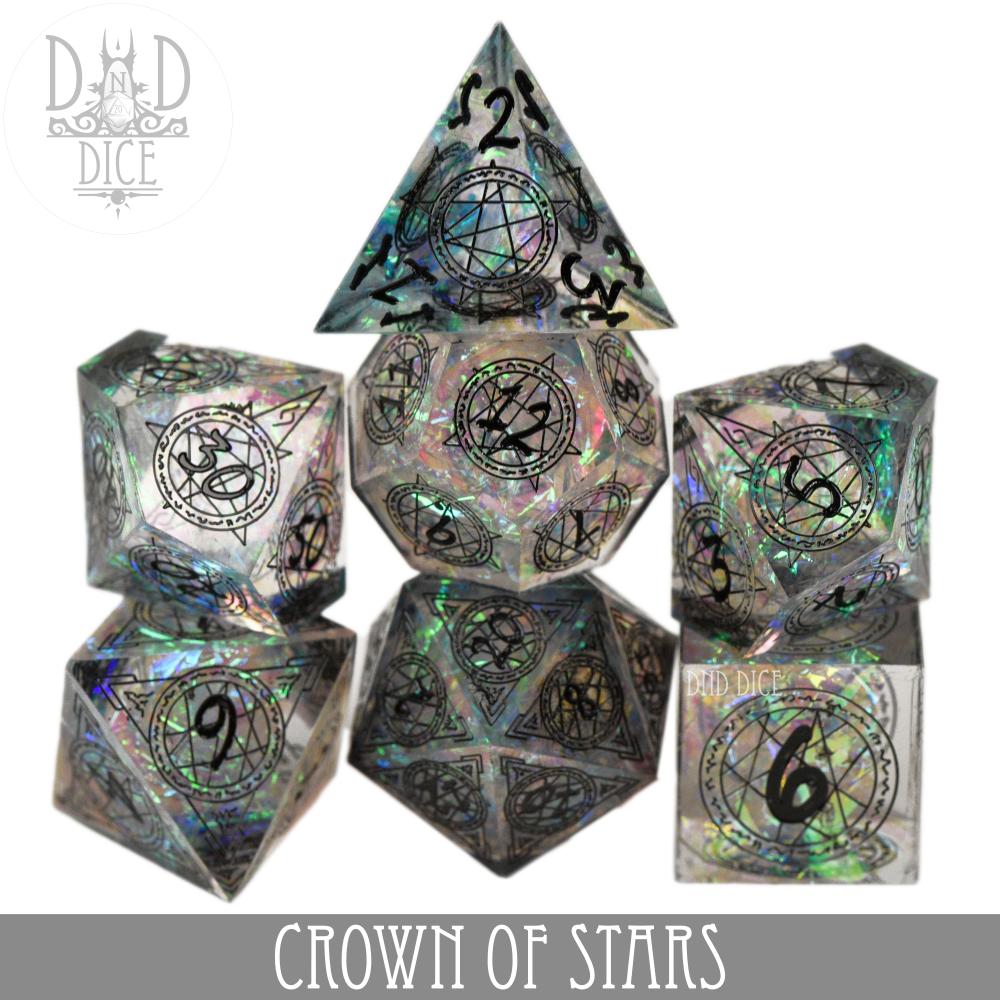 DNDDICE: Crown of Stars Handmade 7 Dice Set