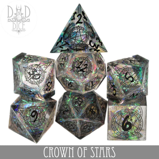 DNDDICE: Crown of Stars Handmade 7 Dice Set