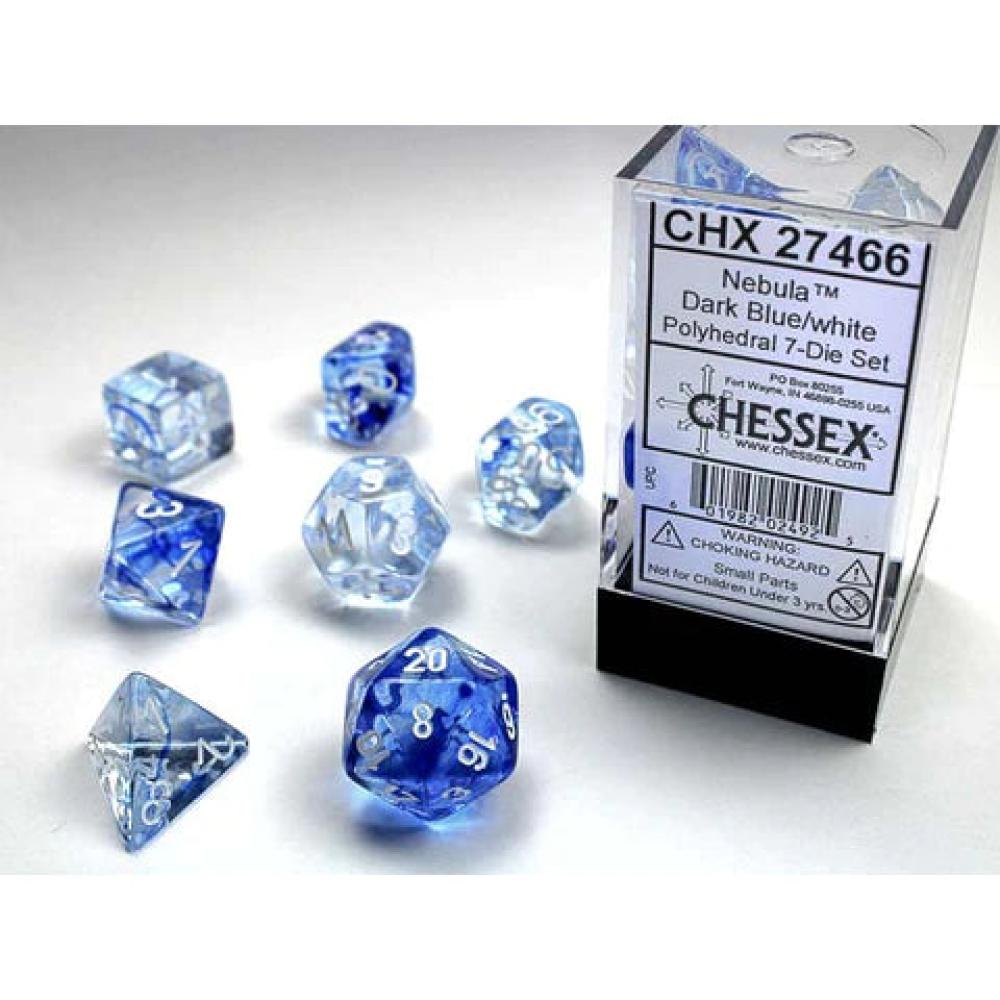 CHX NEBULA 7 DIE DARK BLUE / WHITE DICE