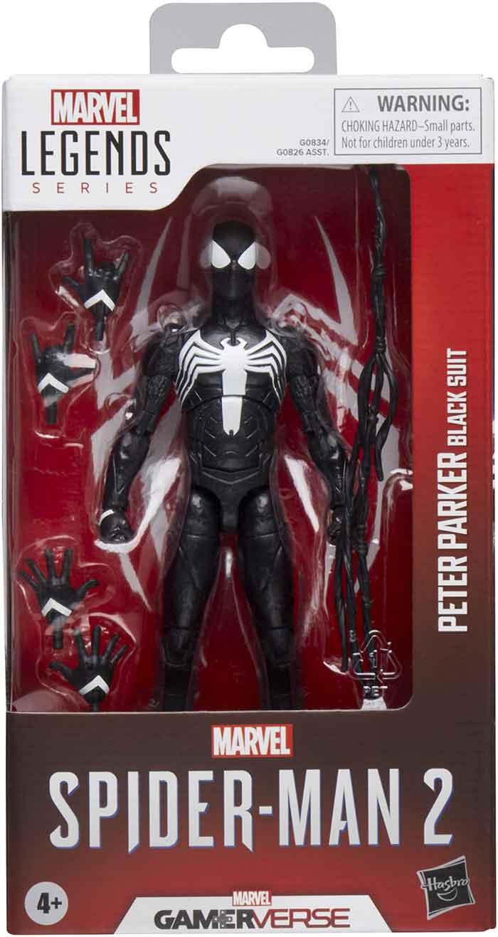 MARVEL LEGENDS NEW PETER PARKER BLACK SUIT SPIDER MAN 2 GAMERVERSE AF