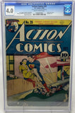 ACTION COMICS #29 - 1940 - CGC 4.0 - 1ST LOIS LANE CV JERRY ROBINSON COLLECTION