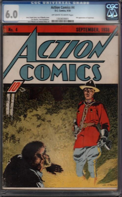 ACTION COMICS #4 CGC 6.0 FN - 2ND HIGHEST GRADED COPY