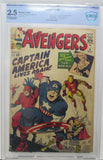 AVENGERS #4 - MARVEL 1964 - CBCS 2.5 GD - 1ST SILVER AGE CAPTAIN AMERICA