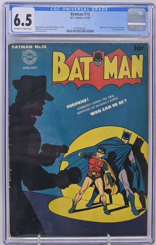BATMAN #16 - DC 1943 - CGC 6.5 - 1ST ALFRED PENNYWORTH