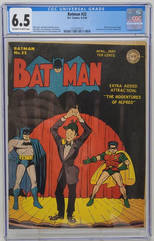BATMAN #22 - DC 1944 - CGC 6.5 - 1ST ALFRED COVER