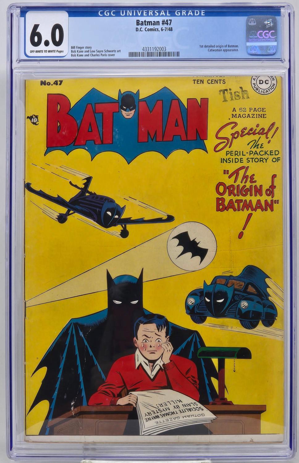 BATMAN #47 - DC 1948 - CGC 6.0 - ORIGIN OF BATMAN