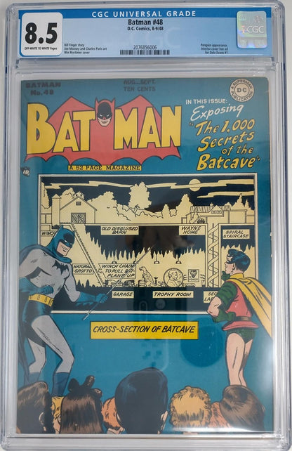 BATMAN #48 - DC 1948 - CGC 8.5 VF - BATCAVE COVER / PENGUIN APPEARANCE